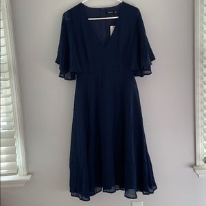 Navy midi dress